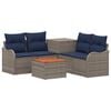 vidaXL Set di divani 6 pz Grigio e Blu Navy Rattan sintetico e Acciaio