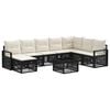 vidaXL Set Divano da Giardino 9 pz Nero polyrattan