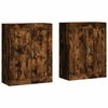 vidaXL Armadietti a Parete 2 pz Rovere Fumo in Legno Multistrato