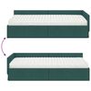 vidaXL Struttura Letto Angolare con Materasso 2 pcs Verde Tessuto