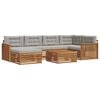 vidaXL Set di divani da esterno 7 pz Grigio Naturale e Chiaro