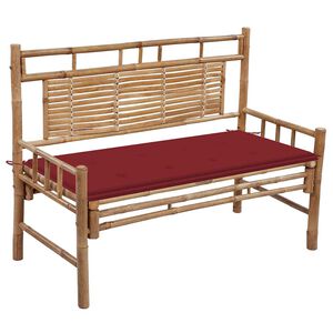 vidaXL Panca da Giardino con Cuscino 120 cm in Bamb&ugrave;