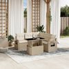 vidaXL Set Divano da Giardino 6 pz con Cuscini Beige in Polyrattan