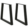 vidaXL Gambe per tavolo da pranzo a forma di V 2 pz nere 70x(72-73,3) cm in acciaio