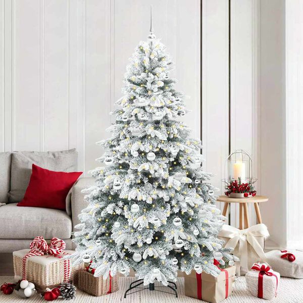 vidaXL Albero di Natale artificiale con 300 LED Bianco 180 cm PE e PVC