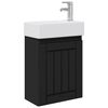 vidaXL Mobile bagno con rubinetto Nero 45,5 x 25,5 x 84 cm