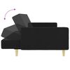 vidaXL Divano Letto a 2 Posti con Poggiapiedi Nero in Tessuto