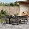 vidaXL Set da Pranzo per Giardino con cuscino 9 pcs Grigio polyrattan