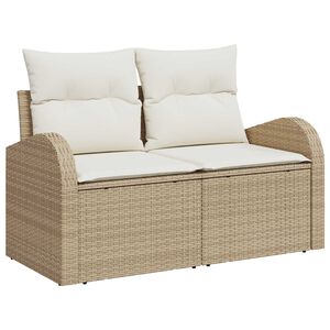 vidaXL Divano da giardino Beige 124 x 62 x 69cm polyrattan