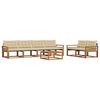 vidaXL Set di divani da esterno con cuscino 7 pcs Naturale e Beige