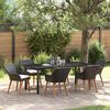 vidaXL Set da Pranzo per Giardino con cuscino 7 pcs Nero polyrattan