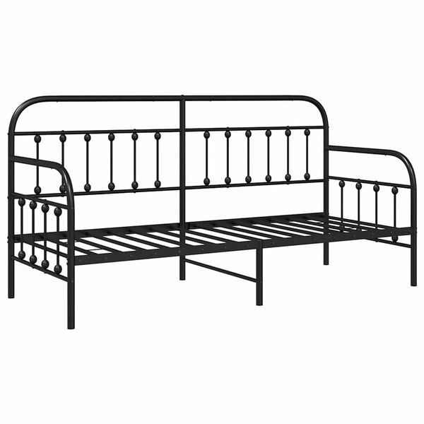 vidaXL Struttura per letto di giorno Nero 75 x 190 cm Acciaio