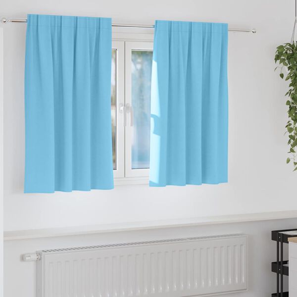 vidaXL Tende Blackout con Anelli 2 pcs Blu Chiaro 140 x 140 cm