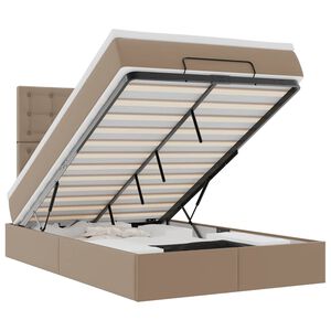 vidaXL Struttura Letto Pouf con Materasso 120x200 cm Similpelle