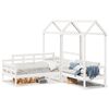vidaXL Set Dormeuse e Panca con Tetto Bianco 80x200cm Massello Pino