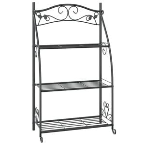 vidaXL Fioriera Nera 56x30x96cm in Acciaio