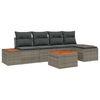 vidaXL Set Divano da Giardino 6 pz 5-Numero di posti Grigio Polyrattan