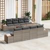 vidaXL Set Divano da Giardino con cuscino 9 pcs Grigio Poly Rattan