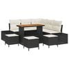 vidaXL Set Divano da Giardino con cuscino 9 pcs Nero Poly Rattan