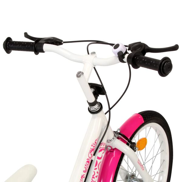 vidaXL Bici per Bambini 24 pollici Rosa e Bianca
