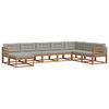 vidaXL Set di divani da esterno 8 pz Grigio Naturale e Chiaro
