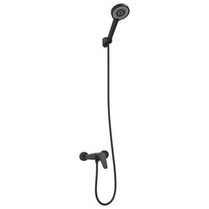 vidaXL Set di doccia con soffione Nero G 1 / 2 pollici