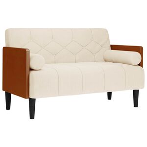 vidaXL Divano Divanetto con Cuscini Bolster 110 cm Lino