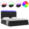 vidaXL Letto con contenitore e LED Nero 180 x 200 cm Pelle sintetica