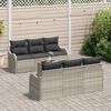 vidaXL Set Divano da Giardino 7 pcs Grigio chiaro 55 x 55 x 37 cm