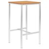 vidaXL Tavolo da Bar 60x60x105 cm in Legno di Teak e Acciaio Inox