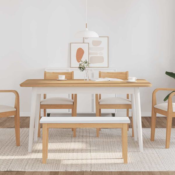 vidaXL Panca 90 cm in Legno Massello di Hevea