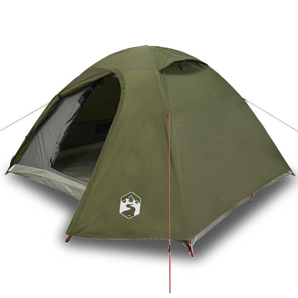 vidaXL Tenda da Campeggio a Cupola 3 Persone Verde Oliva Impermeabile