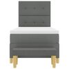 vidaXL Letto a molle con materasso Grigio scuro 90 x 200 cm Tessuto
