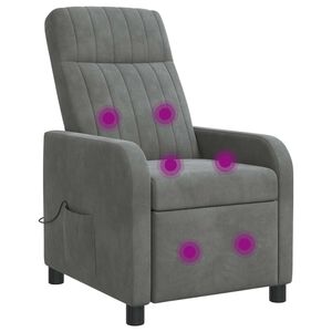 vidaXL Poltrona Massaggiante Grigio Scuro Velluto (V)