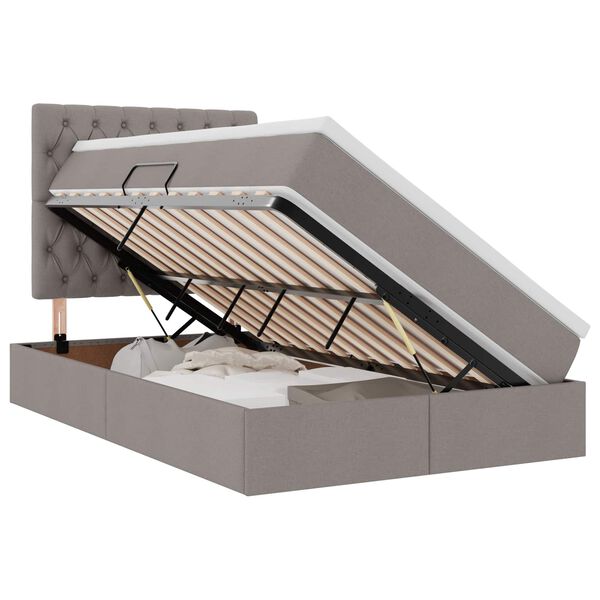 vidaXL Letto con contenitore e LED Talpa 120 x 200 cm Poliestere