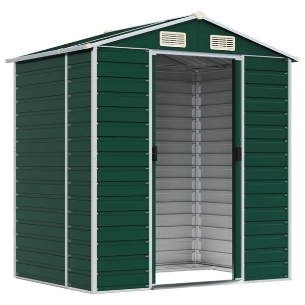 vidaXL Capanno da Giardino Verde 191x130x198 cm in Acciaio Zincato