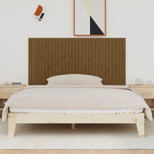 vidaXL Testiera da Parete Ambra 185x3x90 cm in Legno Massello di Pino