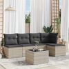 vidaXL Set Divano da Giardino 6pz con Cuscini Grigio Chiaro Polyrattan