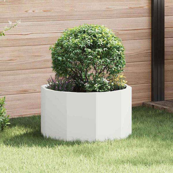 vidaXL Fioriera Bianco 60 x 60 x 35 cm Acciaio