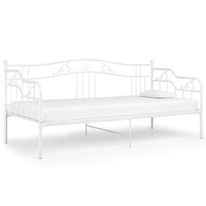 vidaXL Telaio Divano Letto Bianco in Metallo 90x200 cm