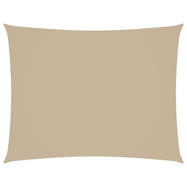 vidaXL Parasole a Vela Oxford Rettangolare 6x8 m Beige