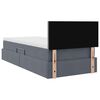 vidaXL Letto con contenitore e LED Grigio scuro 100 x 200 cm Velluto