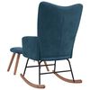 vidaXL Sedia a dondolo con sgabello in velluto blu