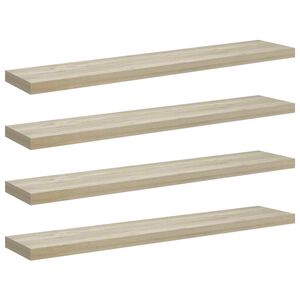 vidaXL Scaffali a Parete 4 pz Rovere 120x23,5x3,8 cm in MDF