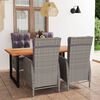 vidaXL Set da Pranzo per Giardino 5 pz con Cuscini Polyrattan Grigio