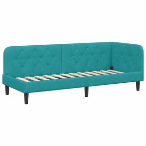 vidaXL Cornice del letto ad angolo Turchese 80 x 200 cm Velluto