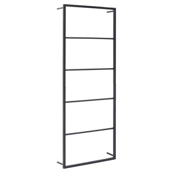 vidaXL Portasciugamani Nero 45x10x115 cm in Acciaio