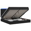 vidaXL Letto Ottomano con Materasso e LED Nero 200 x 200 cm Tessuto