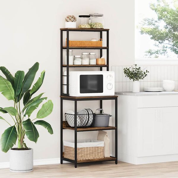 vidaXL Mensola da cucina Rovere fum&eacute; 60 x 40 x 168 cm