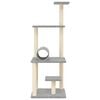 vidaXL Albero per Gatti con Tiragraffi in Sisal Grigio Chiaro 136 cm